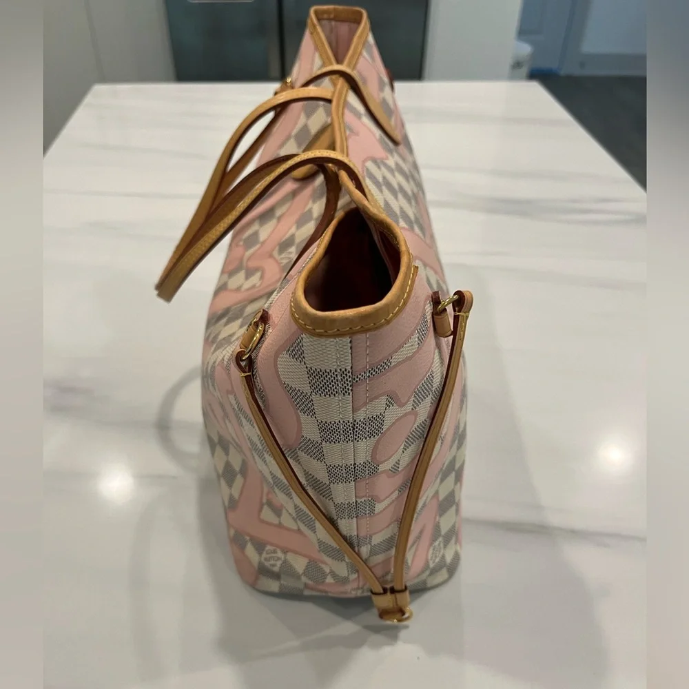 Louis Vuitton Damier Azur Tahitienne Neverfull w/Pouch MM - Picture 5 of 16